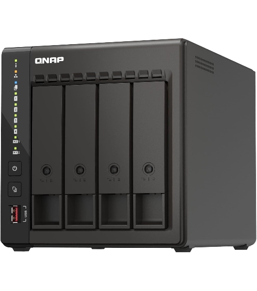 Сетевое хранилище SMB QNAP TS-453E-8G NAS, 4-tray w/o HDD. 2xHDMI-port. 4-core Celeron J6412 2-2.6 GHz, 8Gb DDR, 2x2.5Gb LAN, 2 x M.2 2280 PCIe Gen 3 x2, 2x USB 3.2 Gen 2 (10Gbps) Port, 2x USB 2.0 port