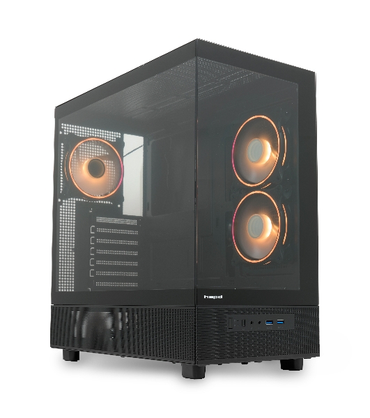 Компьютерный корпус HSPD F710, Panoramic Mid Tower, черный, TG, 0.5 SPCC, 3x120мм ARGb E-ATX, ATX, mATX, mITX 185/395/270мм 2x2.5', 1x3.5', 7xPCI 2xUSB-A 3.0 435x230x457мм