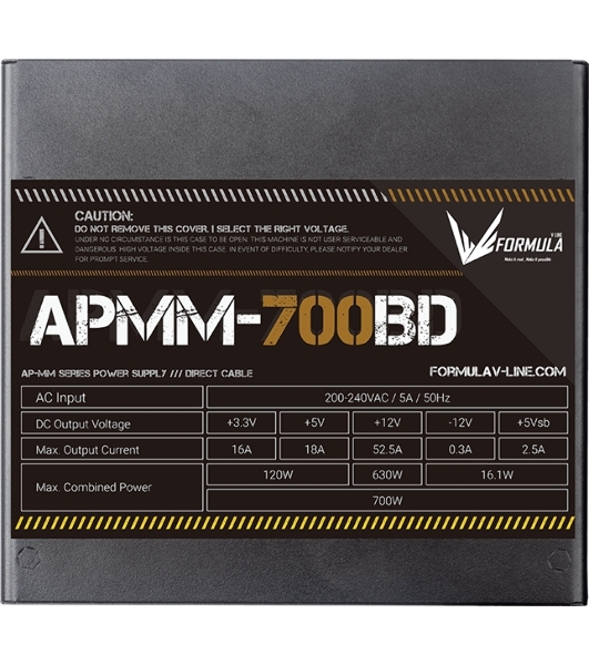 Блок питания Aerocool/Formula APMM-700BD, 700Вт, 80 PLUS Bronze, 120мм, черный