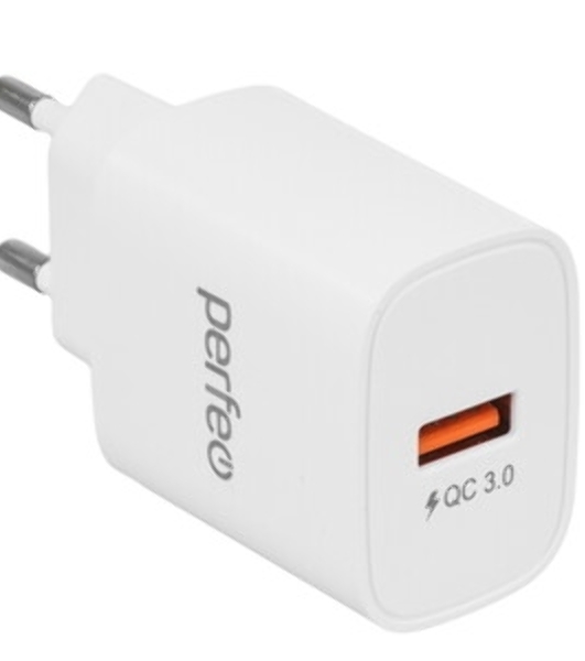 Сетевое зарядное устройство PERFEO с разъемом USB, QC3.0, 18W, белый (I4659)