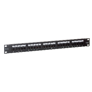 Патч-панель телефонная 19', 1U 25 port ExeGate разъем RJ-12 6P4C, RoHS, черный