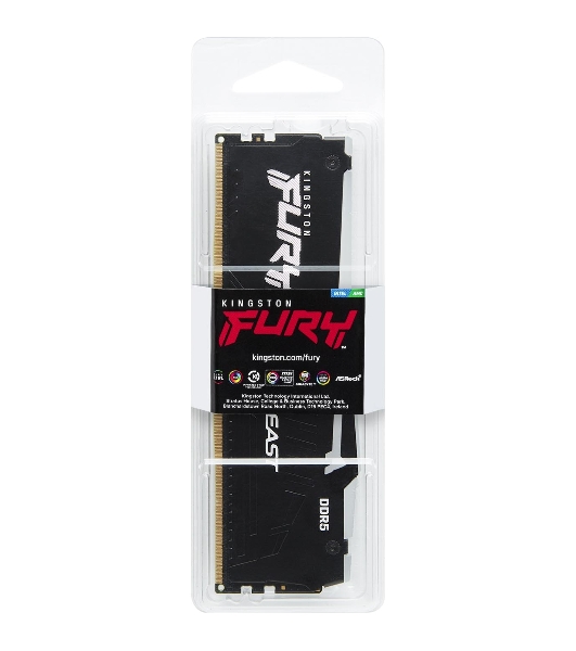 Оперативная память Kingston Fury Beast, DDR5, 32Gb (1x32Gb), 6000MHz, CL30, DIMM, с радиатором, RGb, черный