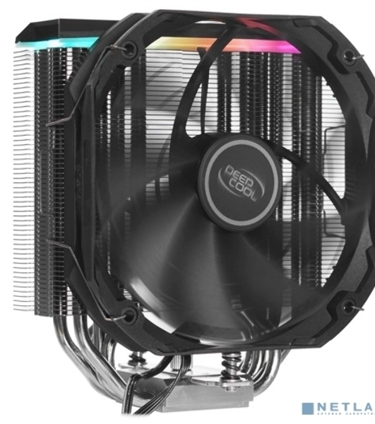 Кулер для процессора DEEPCOOL AS500 черный, 140 мм, алюминий/медь, 1200 об/мин, 26 дБ, 4 pin, 220 Вт, 164 мм