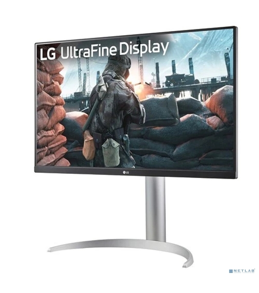 Монитор 27' LG UltraFine 27UP650K-W IPS 3840x2160, 60 Гц, 5 мс, 16:9, 400 кд/м², 2xHDMI 2.0, DP 1.4, 3.5 мм, черный/серебристый