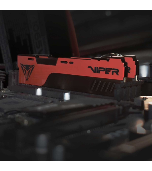 Оперативная память Patriot Viper Elite II, DDR4, 16GB (2x8 GB), 3200 MHz, CL18, DIMM, радиатор, красный, черный