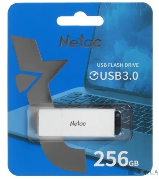 Флешка USB Netac U185 (NT03U185N-256G-30WH), 256Gb, USB 3.0, R/W 100/25, белый/серый