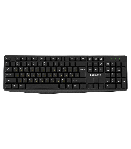 Клавиатура проводная ExeGate EX298364RUS Smart K120 (USB, полноразмерная, влагозащищенная, 104кл., Enter большой, длина кабеля 1,6м, черная, RTL)