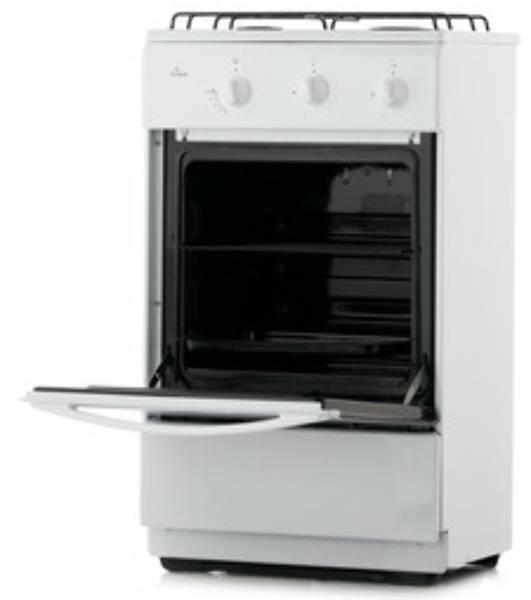 Плита газовая Flama CG 3202 W/B белый, конфорок 2 шт, духовка 30 л, 50 см x 85 см x 38 см