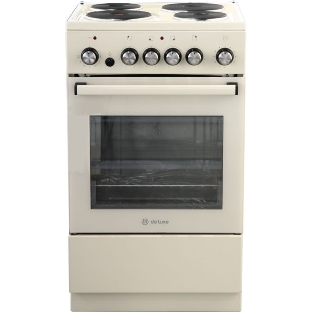 Плита электрическая De Luxe 5004.16Э-013 бежевый, конфорок 4 электрических, духовка 46 л, 50 см x 85 см x 50 см (без крышки)