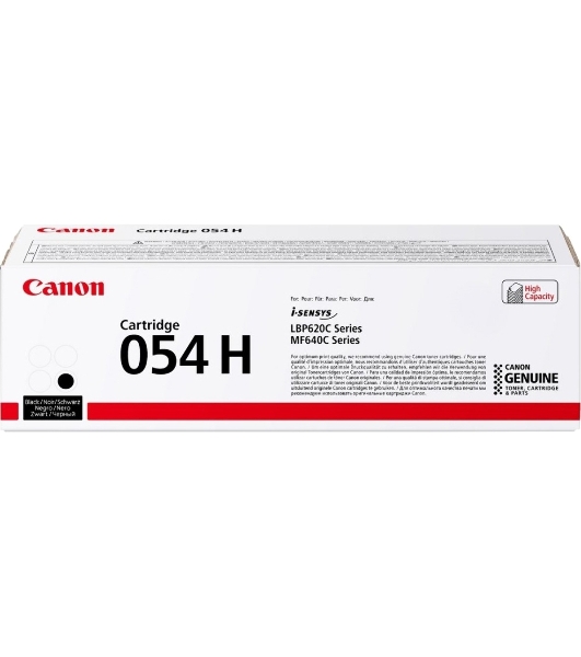 Картридж лазерный Canon 054H BK черный, увеличенной емкости для Canon i-Sensys LBP621Cw, Canon i-Sensys LBP621, Canon i-Sensys LBP623Cdw, Canon i-Sensys LBP623, Canon i-Sensys MF641Cw, Canon i-Sensys MF641, Canon i-Sensys MF643Cdw, Canon i-Sensys MF643, Canon i-Sensys MF645Cx, Canon i-Sensys MF645 3100 стр
