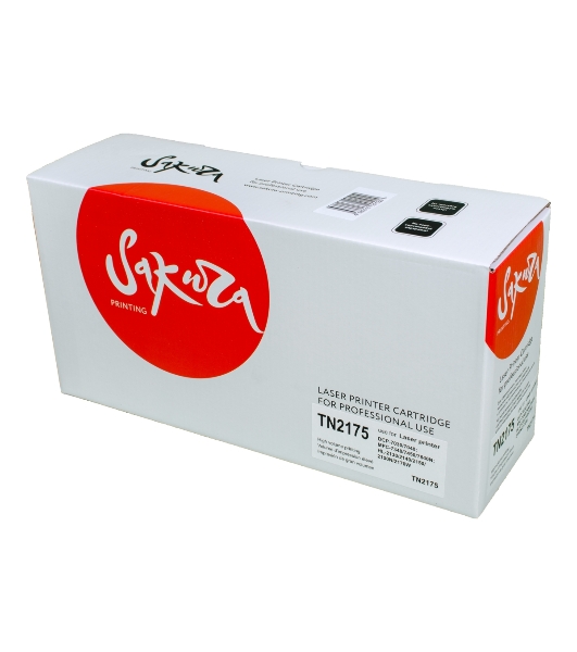 Картридж лазерный Sakura TN2175 для Brother HL-2140/2141/2150N/2170W DCP-2822/7030/7032/7040/7045 MFC-7450/7840N/7340/7440N/7320, черный, 2600 к.
