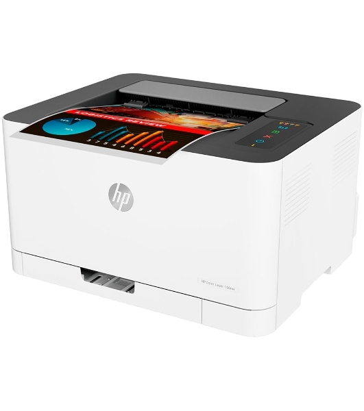 Принтер лазерный HP Color Laser 150nw (4ZB95A), A4, цветной, печ. до 18 стр/мин. (ч/б) до 4 стр/мин. (цвет), 600 x 600 dpi, USB, RJ-45, Wi-Fi, Air Print, Mopria