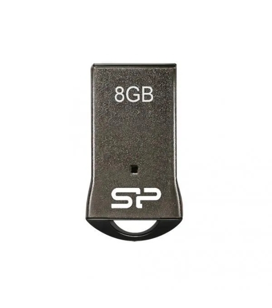 Флешка USB R/W Silicon Power 8Gb Touch T01 SP008Gb,UF2T01V1K USB 2.0 черный/серебристый