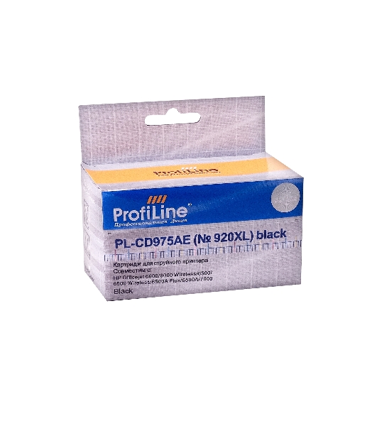 Картридж струйный ProfiLine PL-CD975AE №920XL для принтеров HP officejet 6000/6500/7000 Black водн