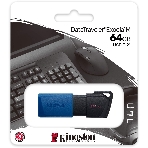 Флешка USB Kingston DataTraveler Exodia M (DTXM/64Gb), 64Gb, USB 3.0, R/W 70/45, черный/синий, фото 1