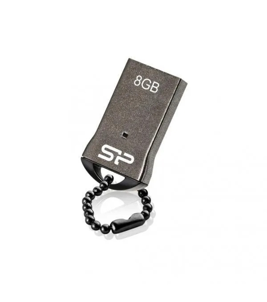 Флешка USB R/W Silicon Power 8Gb Touch T01 SP008Gb,UF2T01V1K USB 2.0 черный/серебристый