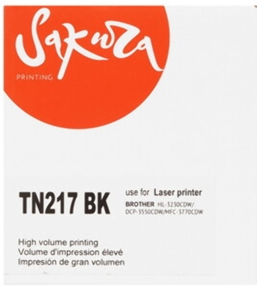 Картридж лазерный Sakura TN217BK для Brother DCP-L3550CDW/DCP-L3550/HL-L3230CDW/HL-L3230/MFC-L3770CDW/MFC-L3770, черный, 3000 к.