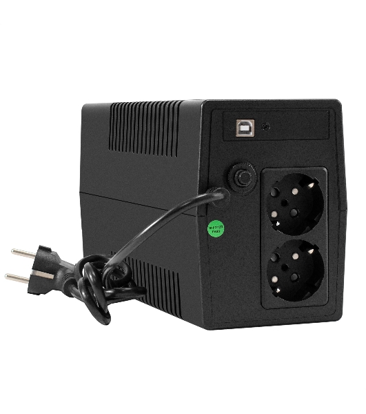 Источник бесперебойного питания ExeGate Power NB-600.LED.AVR.2SH.USB (600VA/360W, LED, AVR, 2*Schuko, USB, батарея 12V 7.2Ah, Black)