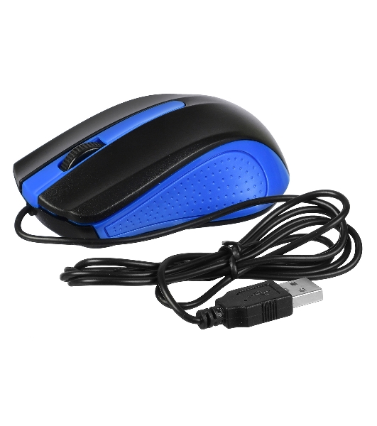 Мышь проводная Acer OMW011 черный/синий, 1200 dpi, USB, кнопки - 3