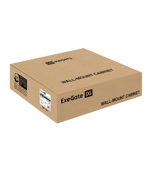 Шкаф телекоммуникационный 19' настенный 9U ExeGate EC-WM-9U.450.G.BLACK (19', 9U, 600x450x500 мм (ШхГхВ), передняя дверь закаленное стекло, съемные боковые панели, пыле- и влагозащита IP23, черный RAL 9004)