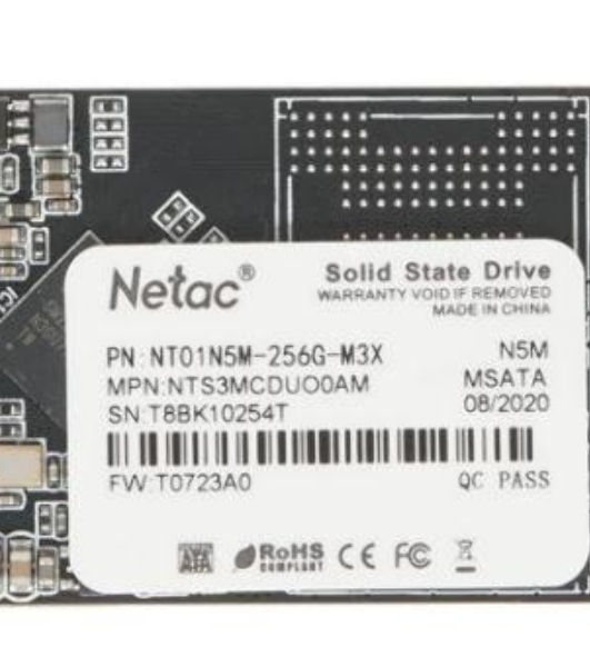 Накопитель SSD Netac N5M, 256Gb, mSATA, R/W 560/520