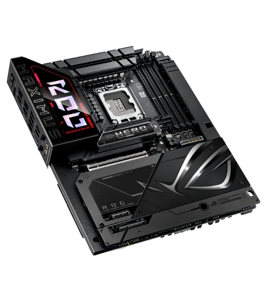Материнская плата ASUS ROG MAXIMUS Z890 HERO BTF, LGA1851, Intel Z890, 4xDDR5, 4xSATA, 6xM.2, 1xPCIe 5.0 x16, 1xPCIe 4.0 x4, 1xPCIe x1, 1xHDMI, 2xUSB-C (Thunderbolt 4), 1xUSB-C 3.2 Gen 2, 4xUSB-A 3.2 Gen 2, 4xUSB-A 3.2 Gen 1, 2x2.5Gb LAN, Wi-Fi 7, Bluetooth 5.4, 2x3.5 мм, S/PDIF, 7.1, ATX
