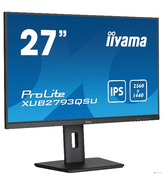 Монитор 27' Iiyama ProLite XUB2793QSU-B7 IPS 2560x1440, 100 Гц, 1 мс, 16:9, 300 кд/м², HDMI 2.0, DP 1.2, 3.5 Jack, USB Hub (2x USB 3.0), динамики (2x2 Вт), Adaptive-Sync, черный