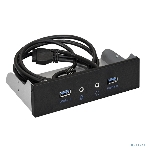 Планка USB на переднюю панель ExeGate EX289291RUS U5H-627, 5,25', 2*USB3.0+2*HD Audio, черная, металл, подсоед. к MB, фото7