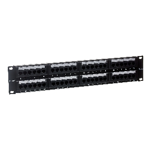 Патч-панель UTP 19' 48 port кат.6 ExeGate разъем KRONE&110 (dual IDC), 2U, RoHS, черный