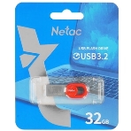 Флешка USB Netac UM2 (NT03UM2N-032G-32RE), 32Gb, USB 3.0, R/W 130/50, серебристый/красный, фото14