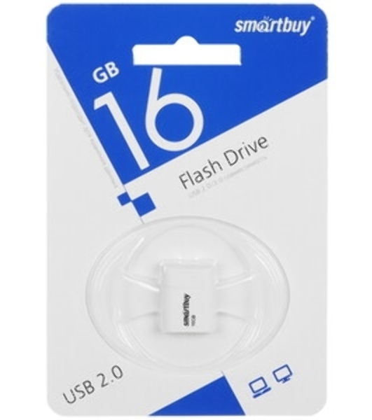 Флешка USB SmartBuy LARA black (SB16GBLARA-K), 16Gb, USB 2.0, R/W 15/5, черный/белый