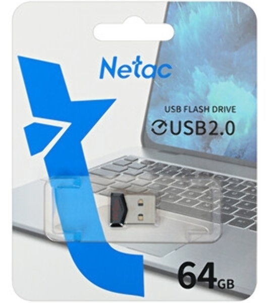 Флешка USB Netac UM81 (NT03UM81N-064G-20BK), 64Gb, USB 2.0, R/W 30/10, черный/красный