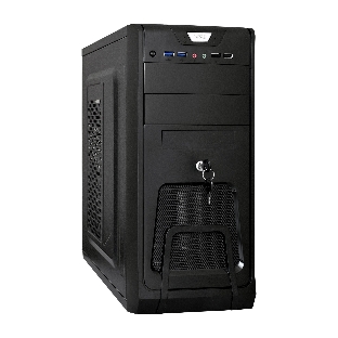 Компьютерный корпус Miditower ExeGate EX283215RUS CP-603UB Black, ATX, (CP350W, 80мм), 2*USB+2*USB 3.0, Audio, замок блокировки кнопки питания