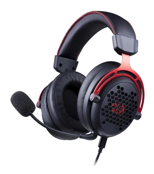 Гарнитура Redragon Diomedes чёрный/красный, проводная, USB / mini jack 3.5 мм