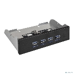 Планка USB на переднюю панель ExeGate EX289290RUS U5H-625, 5,25', 4*USB3.0, черная, металл, подсоед. к MB, фото7