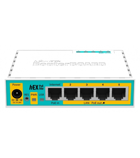 Маршрутизатор MikroTik RB750UPr2 hEX PoE lite 5x Ethernet, раздача PoE, 650 МГц ЦП, 64 МБ 5-портовый 100-Мбитный маршрутизатор с поддержкой PoE на 4-х портах