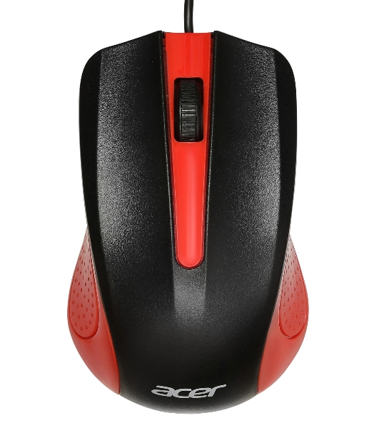 Мышь проводная Acer OMW012 черный/красный, 1200 dpi, USB, кнопки - 3