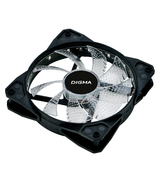 Вентилятор для корпуса Digma DFAN-FRGb2 черный, 120 мм, 1200 об/мин, 23 дБ, 4 pin