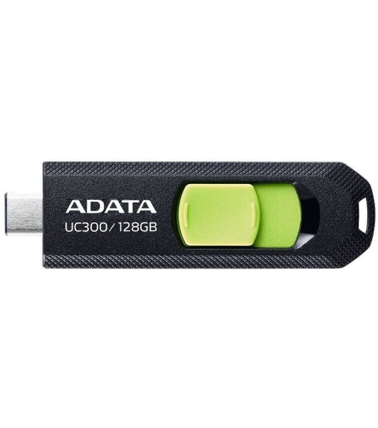 Флешка USB ADATA UC300 (ACHO-UC300-128G-RBK/GN), 128Gb, Type-C USB 3.2, R/W 100/30, черный/зеленый
