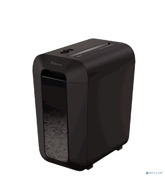 Шредер Fellowes PowerShred LX65 черный (секр.P-4)/перекрестный/10лист./22лтр./скрепки/скобы/пл.карты