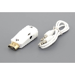 Переходник HDMI на VGA c аудио белый, фото 1