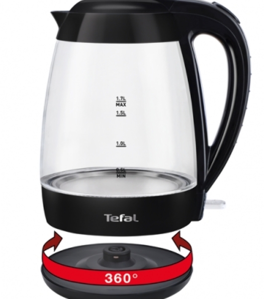 Электрочайник Tefal KO 450832 черный, 1.7 л, 2400 Вт, скрытый нагревательный элемент