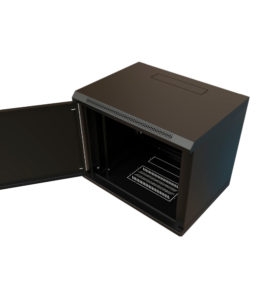 Шкаф коммутационный WRline (WR-TW-1545-SR-RAL9004) настенный 15U 600x450 мм пер. дв. металл 2 бок. пан. 60 кг черный 370 мм 775 мм IP20 сталь