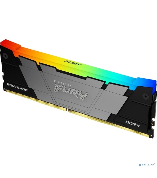 Оперативная память Kingston Fury Renegade, DDR4, 16Gb (2x8Gb), 3200MHz, CL16, DIMM, с радиаторами, RGB, черный