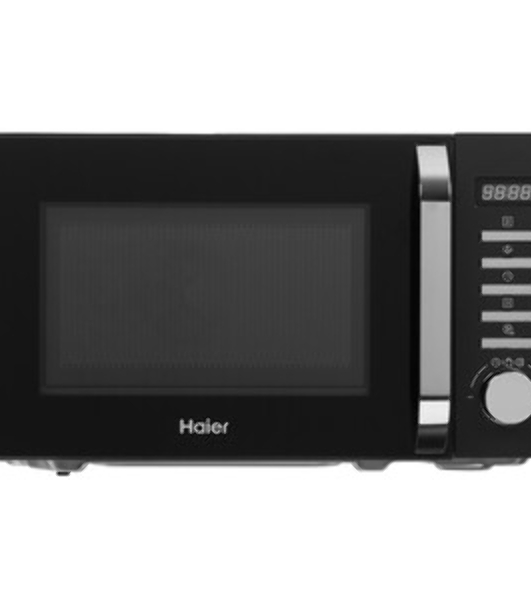 Микроволновая печь Haier HMB-DM208BA черный/серебристый, 20 л, 800 Вт, переключатели - кнопки, поворотный механизм