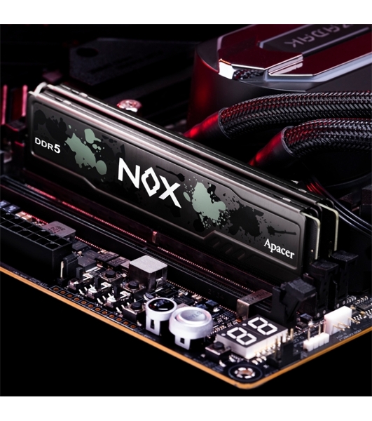Оперативная память Apacer Nox, DDR5, 16GB (1x16 GB), 5600 MHz, CL40, DIMM, радиатор, серый, черный