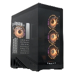 Компьютерный корпус без блока питания HSPD F711-TGbK-ARGB, Panoramic Full Tower, черный, TG, 0.7 SPCC, 4x120мм ARGB ATX, mATX, mITX 190/420/280мм 2x2.5', 2x3.5', 7xPCI 1xUSB-A 3.0, 1xUSB-C 445x235x475мм, фото20