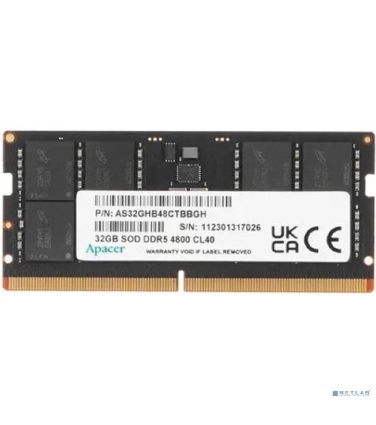 Оперативная память Apacer, DDR5, 32Gb (1x32Gb), 4800MHz, CL40, SO-DIMM