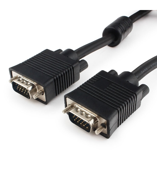 Кабель VGA Premium Cablexpert CC-PPVGA-15M-B, 15M/15M, 15м, черный, тройной экран, феррит.кольца, пакет