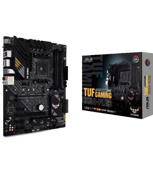 Материнская плата ASUS TUF GAMING B550-PLUS, AM4, AMD B550, 4xDDR4, 6xSATA, 2xM.2, 1xPCIe 4.0 x16, 1xPCIe 3.0 x16, 3xPCIe x1, 1xHDMI, 1xDP, 1x 2.5Gb LAN, 4xUSB-A 3.2 Gen 1, 1xUSB-A 3.2 Gen 2, 2xUSB-A 2.0, 1xUSB-C 3.2 Gen 2, 5x3.5 мм, 7.1, ATX